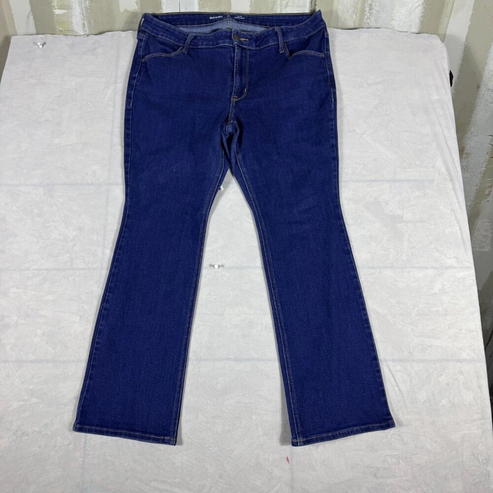 Old Navy Bootcut Jeans Womens Blue Denim Rinse Wash Stretch Mid Rise Size 16